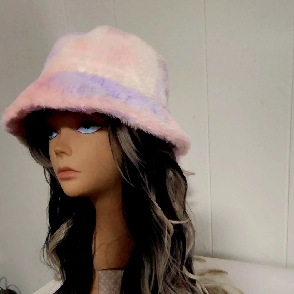 New Dolls Kill Fuzzy Soft , Faux Fur Tye Dye Bucket Hat - Picture 5 of 8